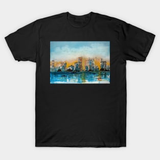 City Scape Waterfront - Watercolour T-Shirt